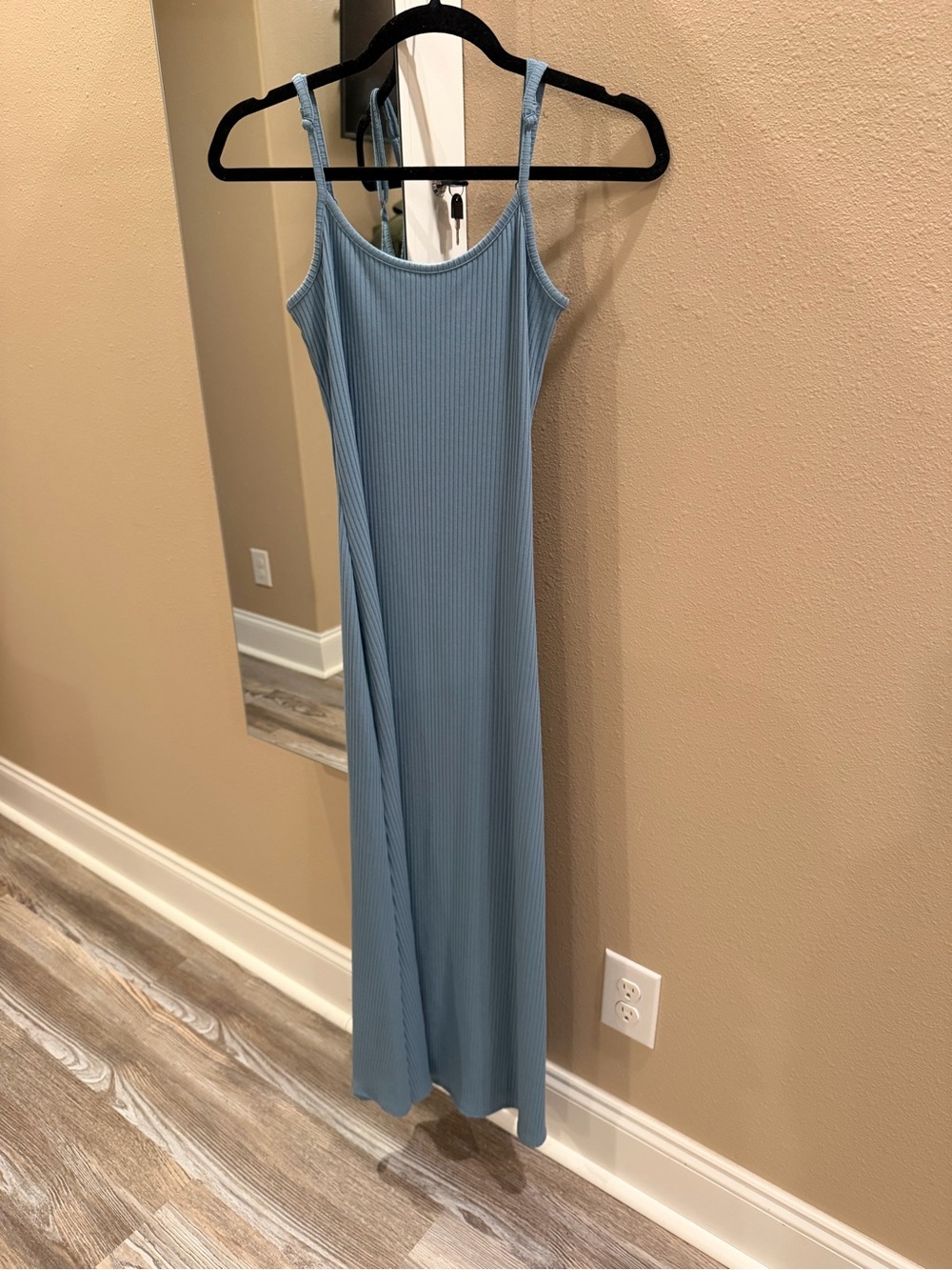 a new day Light Blue Ribbed Maxi Slip Dress